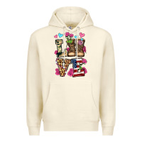 Sandshell love valentine's day army boots olivia Premium Hoodie - OliviaCreatesArt