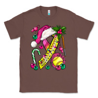 Chestnut Pink Christmas Breast Cancer Ribbon Softball Classic Tee - BundleAndBundleShop