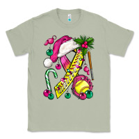 Matcha Pink Christmas Breast Cancer Ribbon Softball Classic Tee - BundleAndBundleShop