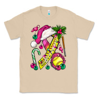 Mushroom Pink Christmas Breast Cancer Ribbon Softball Classic Tee - BundleAndBundleShop