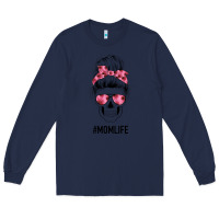 Navy Pink Flower Mom Skull Long Sleeve Tee - Bettercallsaul
