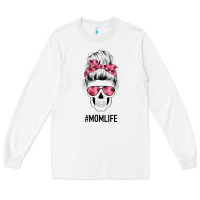 White Pink Flower Mom Skull Long Sleeve Tee - Bettercallsaul