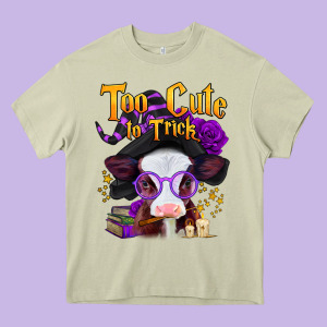 Too Cute To Trick Halloween Baby Calf Heavy Core Tee Designed By Jasminsmagicworld
