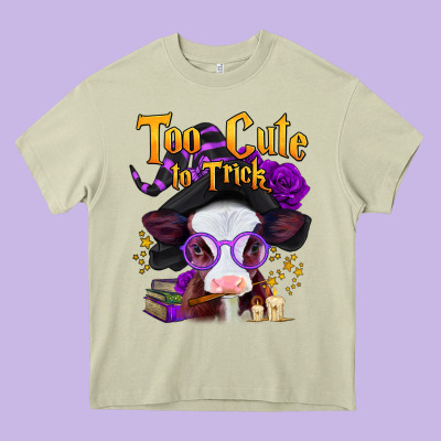 Too Cute To Trick Halloween Baby Calf Heavy Core Tee Designed By Jasminsmagicworld