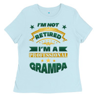 Baby Blue i'm not retired i'm a professional grampa Ladies Tee - Jasminsmagicworld