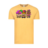 Vintage Mustard Mardi Gras Gnomies Cakes Flowers And Balloon Vintage Tee - BundleAndBundleShop