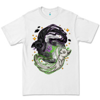 White Magical cats ghost with moon Halloween Premium Tee - NancyCooperArtShop