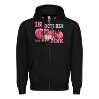 Black in october we wear pink Zipper Hoodie - CowGirlArtShop