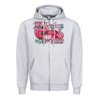 Heather Grey in october we wear pink Zipper Hoodie - CowGirlArtShop