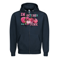 Navy in october we wear pink Zipper Hoodie - CowGirlArtShop