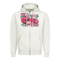 Oatmeal Heather in october we wear pink Zipper Hoodie - CowGirlArtShop