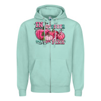 Seafoam in october we wear pink Zipper Hoodie - CowGirlArtShop