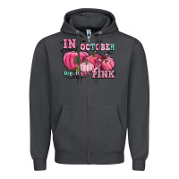 Smoke in october we wear pink Zipper Hoodie - CowGirlArtShop