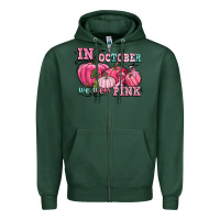 Sports Green in october we wear pink Zipper Hoodie - CowGirlArtShop