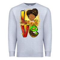 Heather Grey Love Juneteenth Premium Sweatshirt - FaDigitalArtStudio