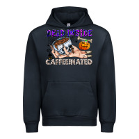 Navy Dead Inside Caffeinated Urban Hoodie - CowhideDigitalArt