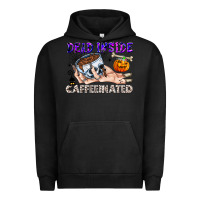 Pigment Black Dead Inside Caffeinated Urban Hoodie - CowhideDigitalArt