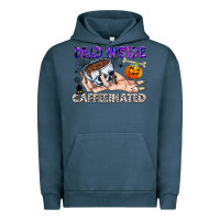 Pigment Midnight Navy Dead Inside Caffeinated Urban Hoodie - CowhideDigitalArt