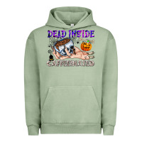 Pigment Oil Green Dead Inside Caffeinated Urban Hoodie - CowhideDigitalArt
