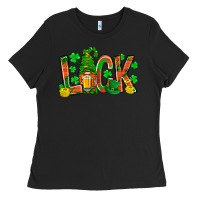 Black luck with gnome and beer Ladies Tee - NancyCooperArtShop