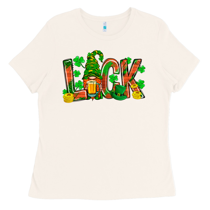 Luck With Gnome And Beer Ladies Tee by NancyCooperArtShop | Teevron