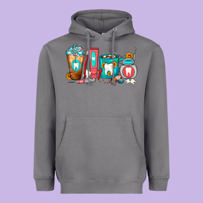 Dentist Coffee Cups Heavyweight Hoodie Designed By Fadigitalartstudio