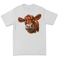 Dove Grey red angus face Premium Tee - LillyAllenDesigns