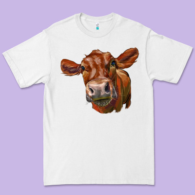 Red Angus Face Premium Tee Designed By Lillyallendesigns