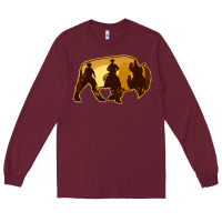 Burgundy Bison Silhouette Cowboy Long Sleeve Tee - Bettercallsaul