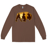Chestnut Bison Silhouette Cowboy Long Sleeve Tee - Bettercallsaul