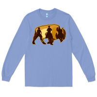Colony Blue Bison Silhouette Cowboy Long Sleeve Tee - Bettercallsaul