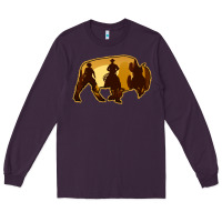 Plum Bison Silhouette Cowboy Long Sleeve Tee - Bettercallsaul