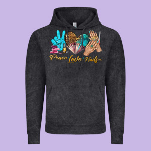 Peace Love Nails Bbs Vintage Hoodie Designed By Bundleandbundleshop