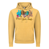 Vintage Mustard peace love nails bbs Vintage Hoodie - BundleAndBundleShop