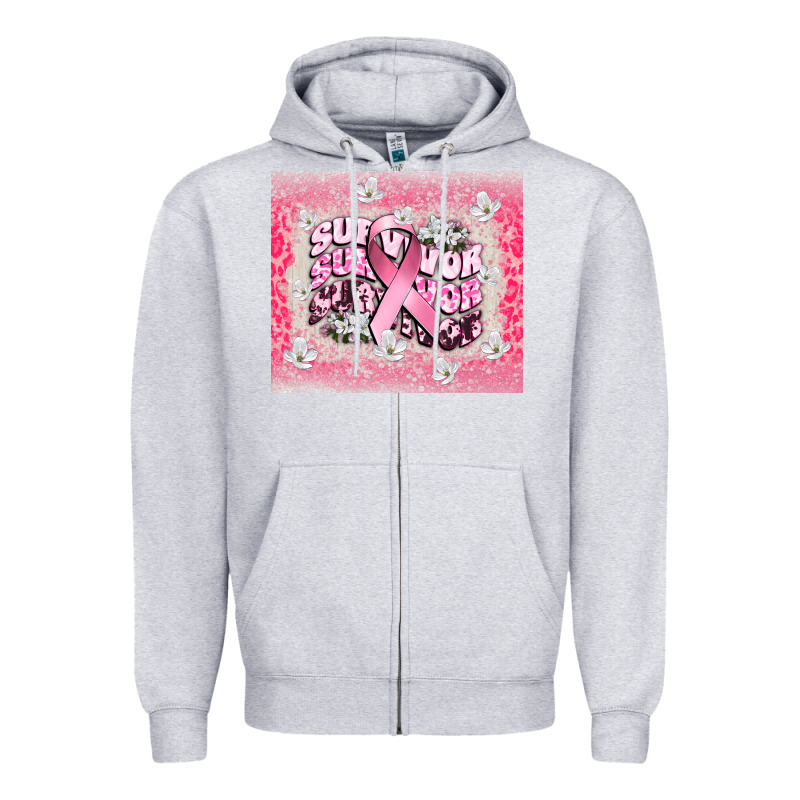 Survivor Cancer Awareness Zipper Hoodie by CowGirlArtShop | Teevron