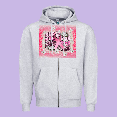 Survivor Cancer Awareness Zipper Hoodie Designed By Cowgirlartshop