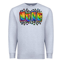 Heather Grey Love pride Premium Sweatshirt - FaDigitalArtStudio