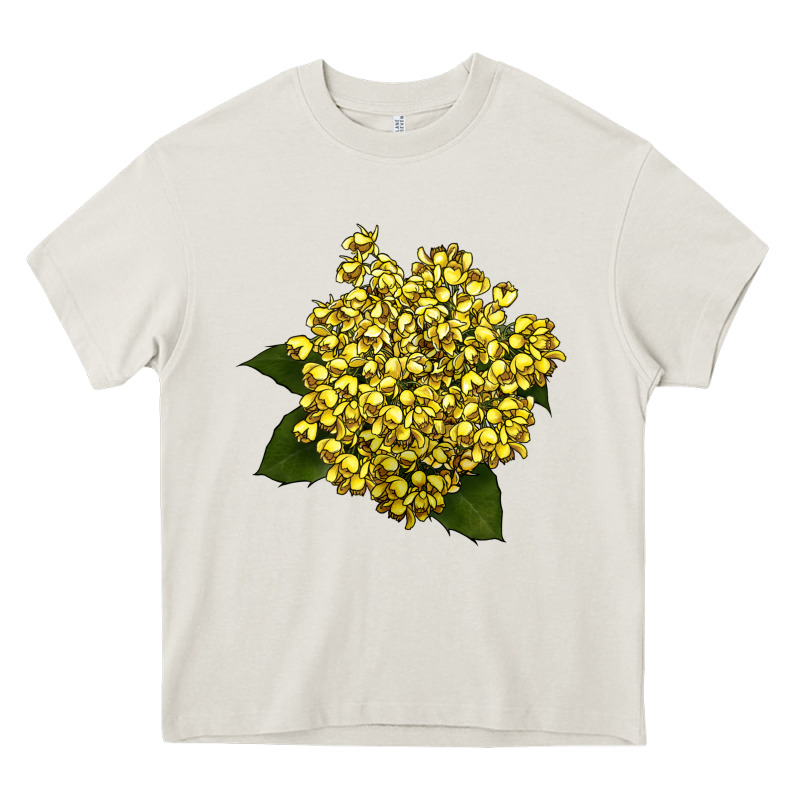 Oregon Grape Flower Illustrations Heavy Core Tee by LillyAllenDesigns | Teevron
