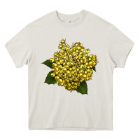Cream Oregon Grape Flower Illustrations Heavy Core Tee - LillyAllenDesigns