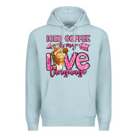 Blue Mist iced coffee is my love language Premium Hoodie - OliviaCreatesArt