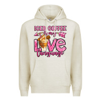Oatmeal Heather iced coffee is my love language Premium Hoodie - OliviaCreatesArt