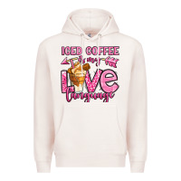 Pale Pink iced coffee is my love language Premium Hoodie - OliviaCreatesArt