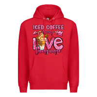 Red iced coffee is my love language Premium Hoodie - OliviaCreatesArt