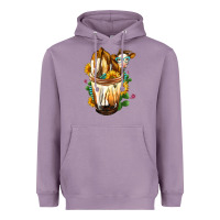 Lavender Simmental Cow Bobba Cup Heavyweight Hoodie - FaDigitalArtStudio