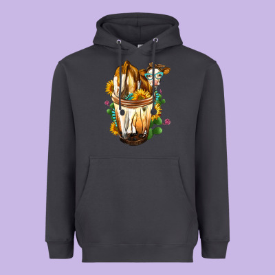 Simmental Cow Bobba Cup Heavyweight Hoodie Designed By Fadigitalartstudio