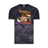 Cloud Black Happy Hallothanksmas Farm Animal Vintage Tee - BundleAndBundleShop