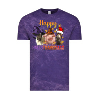 Cloud Purple Happy Hallothanksmas Farm Animal Vintage Tee - BundleAndBundleShop