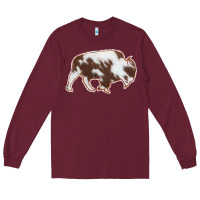 Burgundy Cowhide Bison Silhouette Long Sleeve Tee - Bettercallsaul