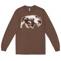 Chestnut Cowhide Bison Silhouette Long Sleeve Tee - Bettercallsaul