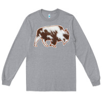 Heather Grey Cowhide Bison Silhouette Long Sleeve Tee - Bettercallsaul